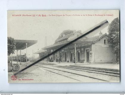 CPA  - Eclaron - (Haute Marne ) - La Gare(lignes de Troyes à St Dizier à Doulevant le Château (train , locomotive )