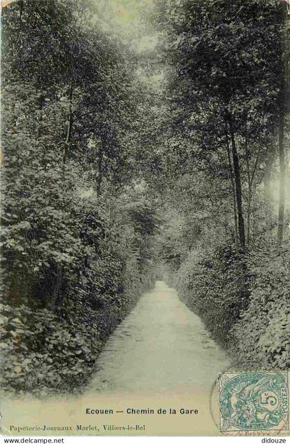 95 - Ecouen - Chemin de la Gare - CPA - Oblitération - Voir Scans Recto-Verso