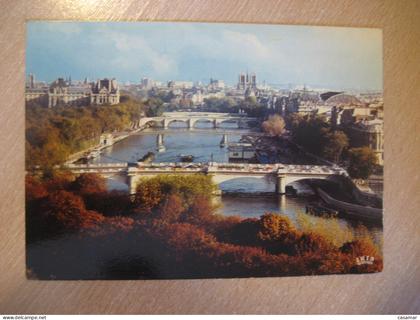 PARIS Les bords de la Seine bridge FRANCE postcard