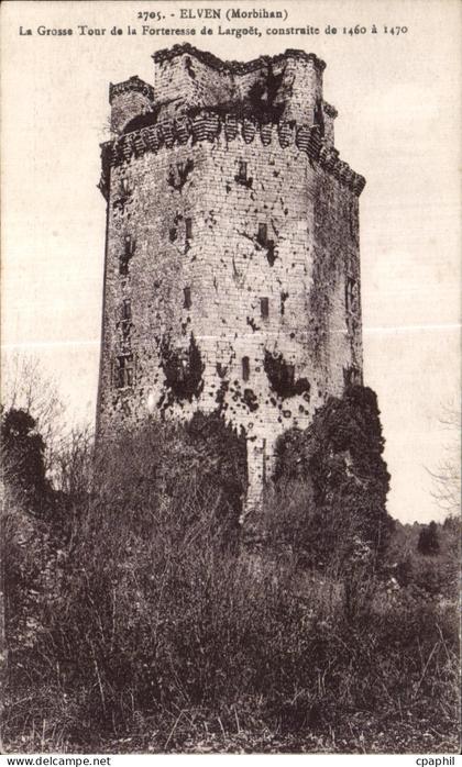 CPA Elven (Morbihan) La Grosse Tour de la Forteresse de Largoet constraite de