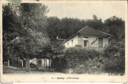 CPA Esbly L'Ermitage Panneau Changement de proprietaire