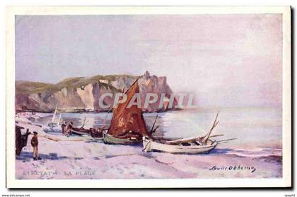 CPA Etretat La Plage Barques de peche