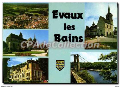 CPSM EVAUX-les-BAINS église hôtel thermal pont