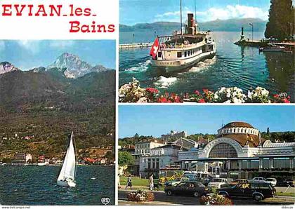 74 - Evian les Bains - Multivues - Automobiles - Bateaux - CPM - Voir Scans Recto-Verso