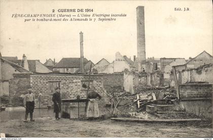 CPA Fere Champenoise L'Usine Electrique Incendiee