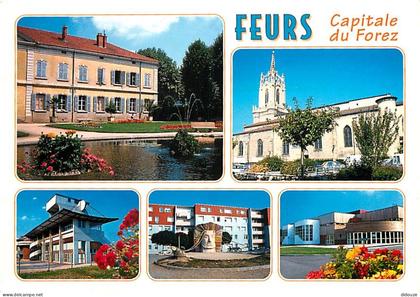 Carte Postale - 42 - Feurs - Multivues - Fleurs - Flamme Postale de Feurs - CPM - Voir Scans Recto-Verso - Poscard - Car