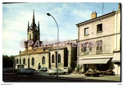 CPSM Feurs L'Eglise et la Place du Forum