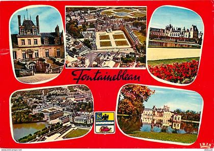 Carte Postale - 77 - Fontainebleau - Palais de Fontainebleau - Multivues - Blasons - Flamme Postale de Fontainebleau - C