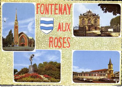 CPSM Fontenay aux Roses L'Eglise Stanislas La Mairie Le Parc