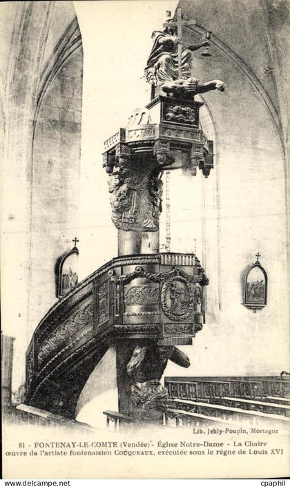 CPA Fontenay Le Comte Eglise Notre Dame La chaire