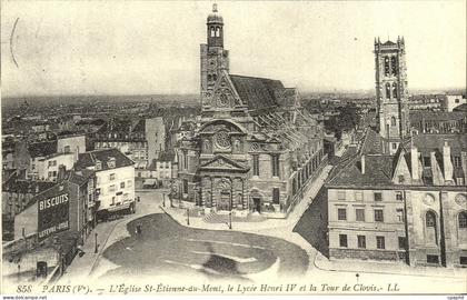 REPRO Paris L'Eglise St Etienne du Mont le Lycee Henri IV et la Tour de Clovis