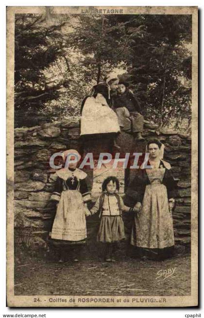 CPA Coiffes de Rosporden et de Pluvigner Folklore