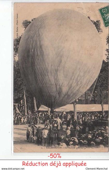 FRIVILLE - ESCARBOTIN : le ballon gonflé - (ballon rond) état (plis)