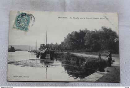 Frouard, la Moselle près le pont du chemin de fer, pêche, Meurthe et Moselle 54
