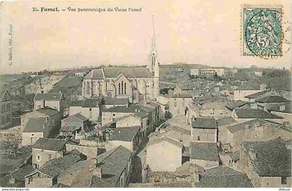 Carte Postale Ancienne - 47 - Fumel - Vue panoramique du Vieux Fumel - Oblitération ronde de 1906 - CPA - Voir Scans Rec