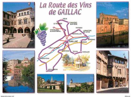 Carte Postale - 81 - Gaillac - La route des vins de Gaillac - Multivues - Carte géographique - CPM - Voir Scans Recto-Ve