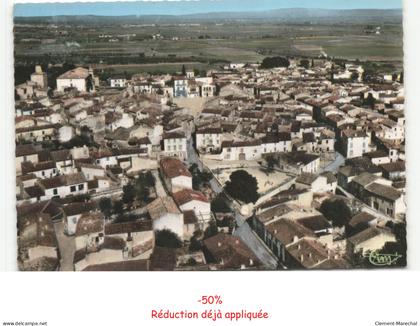 GALLARGUES-le-MONTUEUX: la place et la promenade vue aérienne 10x15 - très bon état