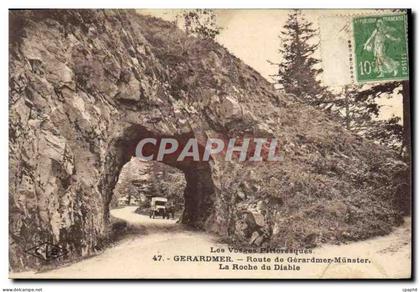 CPA Les Vosges Pittoresques Gerardmer Route de Gerardmer Munster La Roche du Diable