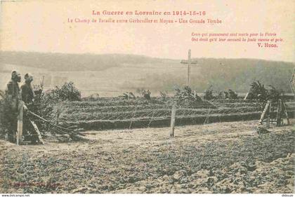Carte Postale Ancienne - 54 - Gerbeviller - Guerre 1914-1918 - Le champ de bataille entre Gerbeviller et Moyen - une gra