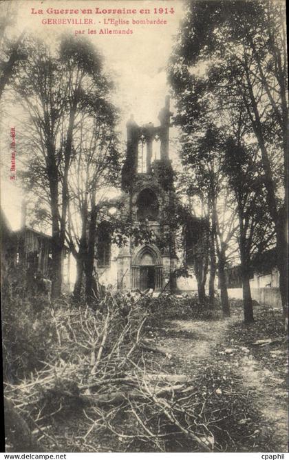 CPA Gerbeviller L'Eglise Bombardee