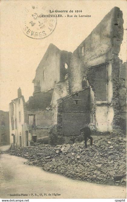 CPA Gerbeviller Rue de Lorraine Militaria