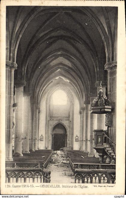 CPA Guerre Gerbeviller Interieur De l'Eglise Militaria