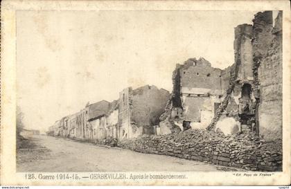 CPA Militaria Guerre Gerbeviller Apres le Bombardement