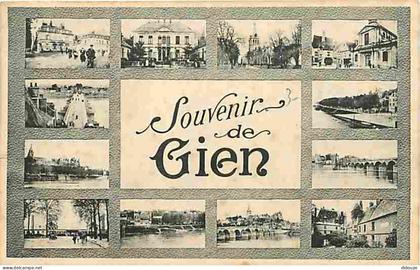 Carte Postale Ancienne - 45 - Gien - Souvenir de Gien - Multivues - Oblitération ronde de 1906 - CPA - Voir Scans Recto-