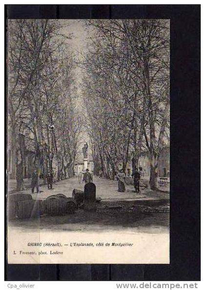 34 GIGNAC Esplanade, Coté de Montpellier, animée, Tonneaux, ed Froment, 190?