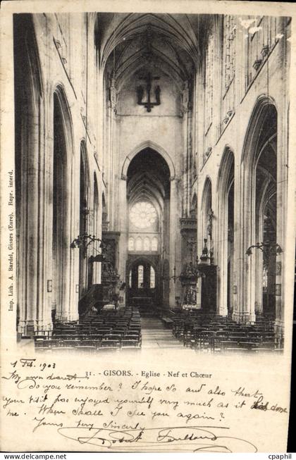 CPA Gisors Eglise Nef et Choeur
