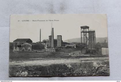Cpa 1907, Givors, hauts fourneaux de l'usine Prénat, Rhône 69