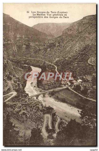 CPA Les gorges du Tarn La Malene Vue generale et perspective des Gorges de Tarn