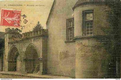 Carte Postale Ancienne - 33 - Gradignan - Ruines de Cayac - Oblitération ronde de 1908 - CPA - Voir Scans Recto-Verso -