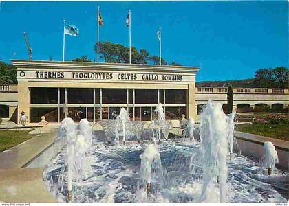 Carte Postale - 04 - Gréoux les Bains - L'Etablissement Thermal - Entrée des Thermes - Jets d'eau - Flamme Postale de Gr