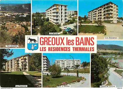Carte Postale - 04 - Gréoux les Bains - Les Résidences thermales - Multivues - Blasons - Flamme Postale de Gréoux les Ba