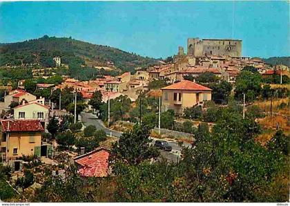 Carte Postale - 04 - Gréoux les Bains - Vue sur la Ville et le Château - Flamme Postale de Gréoux les Bains - Etat pli v