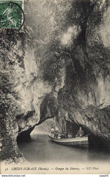 CPA Gresy sur Aix Savoie Gorges du Sierroz Bateau