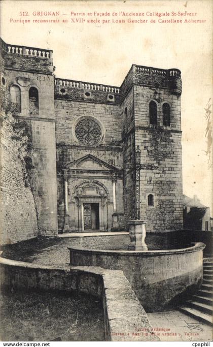 CPA Grignan Facade Cathedrale St Sauveur
