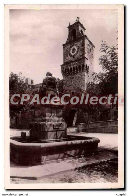 CPA Grignan Le Beffroi Et La Fontaine