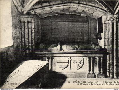 Guerande - Interieur de la Collegiale - La Crypte - Tombeau de Tristan de Carne - CPA