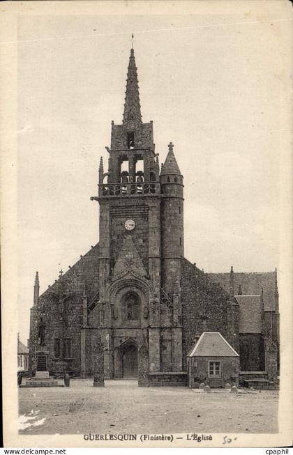 CPA Guerlesquin Finistere l'eglise