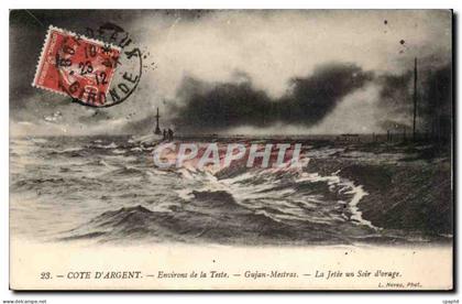 Cote d'Argent CPA Environs de la Teste Gujan mestras La jetee un soir d'orage
