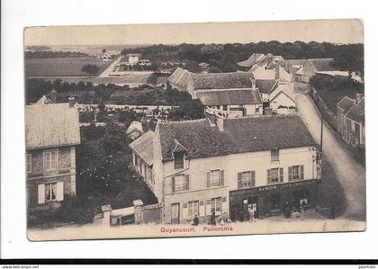 D  78  CPA  GUYANCOURT panorama commerce vins traiteur SIMON  ecrite 1914 n0225