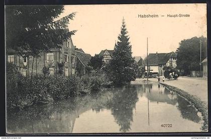 CPA Habsheim, Partie in der Haupt-Strasse