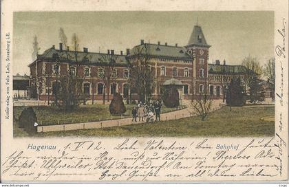 CPA Haguenau Bahnhof Gare
