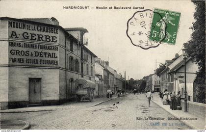 CPA Hardricourt Moulin et boulevard Carnot
