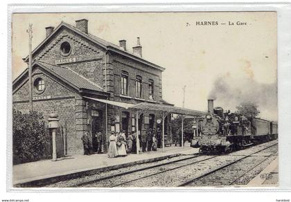 CPA 62 - HARNES - LA GARE