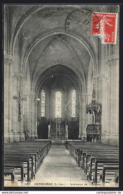 CPA Herbignac, Intérieur de l`église