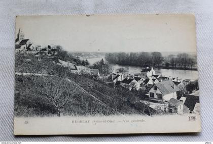 Cpa 1920, Herblay, vue générale, Val d'Oise 95