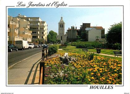 78 - Houilles - Les Jardins et l'Eglise - Automobiles - Fleurs - CPM - Voir Scans Recto-Verso